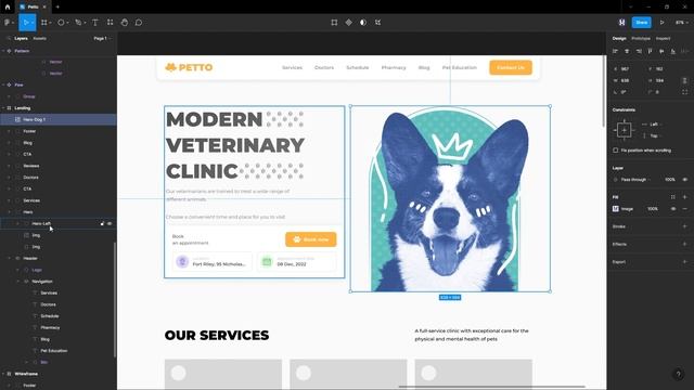 Vet Clinic Website Design | Figma UI UX | Web Design Tutorial смотреть онлайн