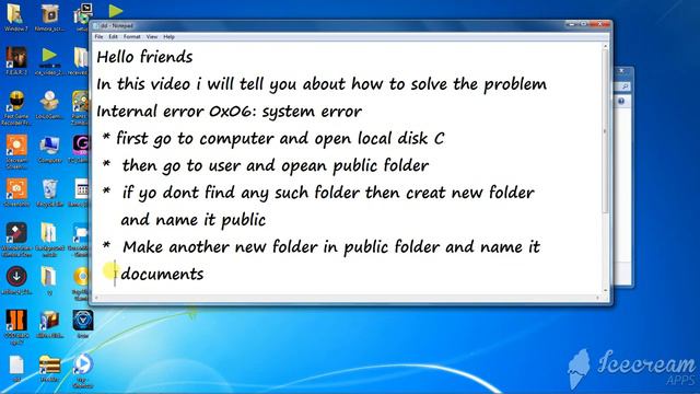 Solve (Internal Error 0x06:system Errer)