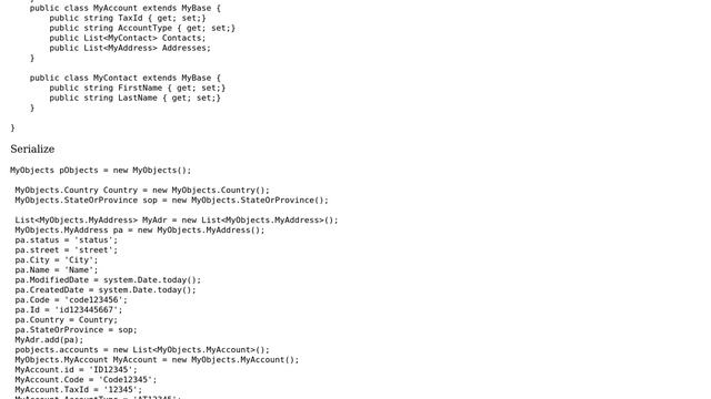 Salesforce: How to serialize a custom Salesforce Class object with nested objects to json? смотреть онлайн
