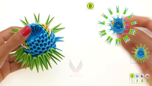 3D Origami - Peacock - Tutorial смотреть онлайн