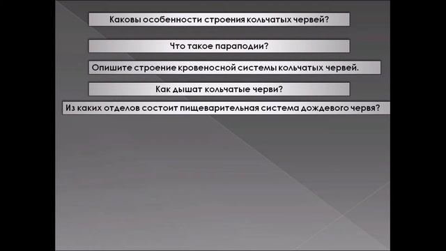 Кольчатые черви. Ответы на вопросы. Биология 7 класс. смотреть онлайн