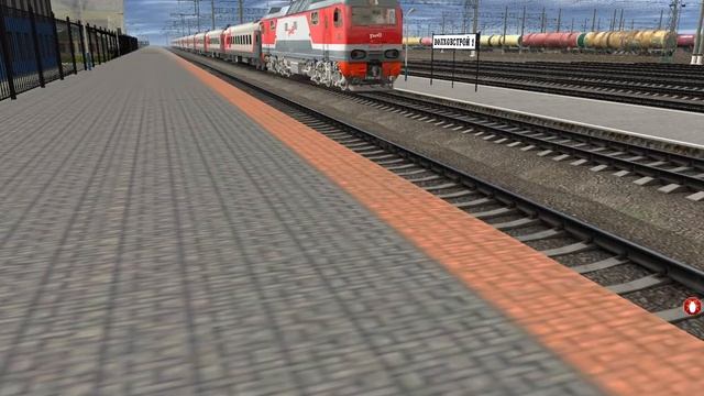 ЭП2К со скоростным дневным поездом Череповец- Санкт-Петербург отправляется со станции Волховстрой-1 смотреть онлайн