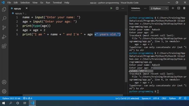 Type Casting - Python Hindi Tutorials смотреть онлайн