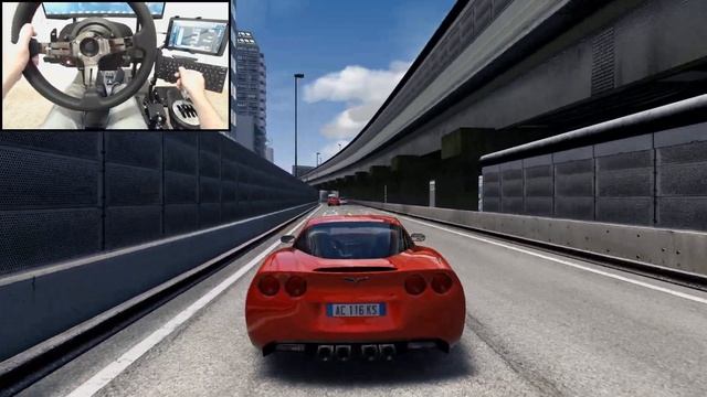 800hp Corvette Z06 - (High Speed through Heavy Traffic) - Assetto Corsa 4K Gameplay - Steering Whee смотреть онлайн