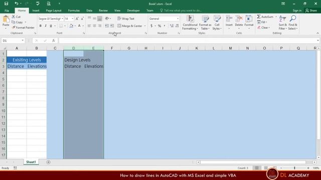 Cross section in AutoCAD by Microsoft Excel and VBA - Lesson 02 (Draw lines) смотреть онлайн