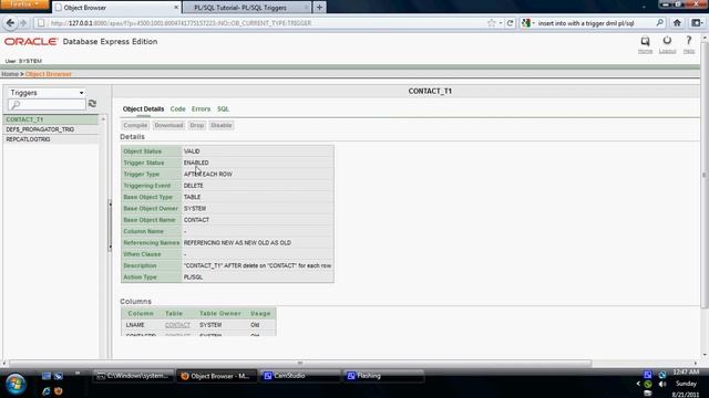 Create a Trigger in Oracle Database to Move Deleted items to another table смотреть онлайн