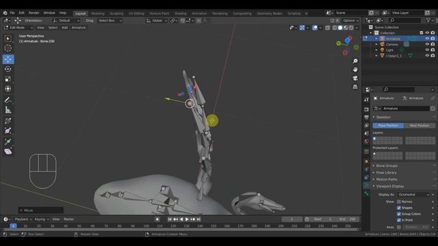 BLENDER 2.93 Ригг для Страуса под анимацию бег смотреть онлайн