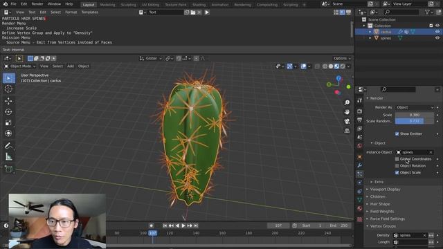 Instance geometry using Hair Particles in Blender 2.9 смотреть онлайн
