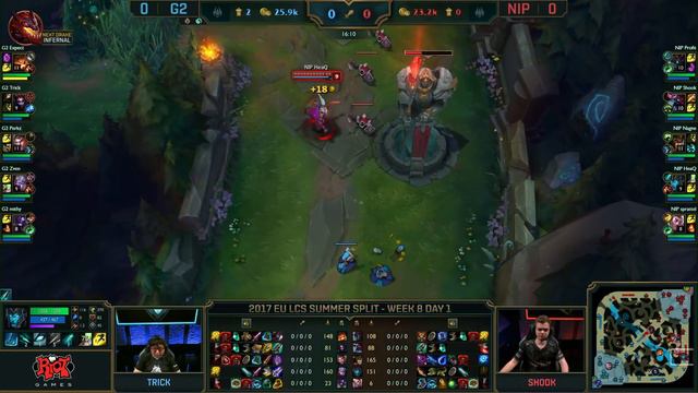 G2 eSports vs Ninjas in Pyjamas | Game 1 S7 EU LCS Summer 2017 Week 8 Day 1 | G2 vs NIP G1 W8D1 смотреть онлайн