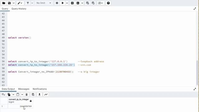 PostgreSQL Function to Convert an IP Address into a Big Int, and from a BIG Int to an IP Address. смотреть онлайн
