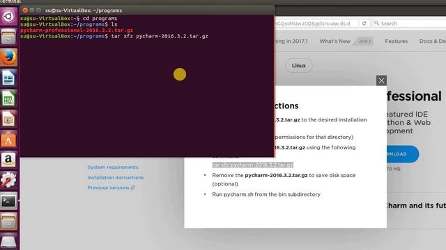 Установка PyCharm на Ubuntu 16.04. смотреть онлайн