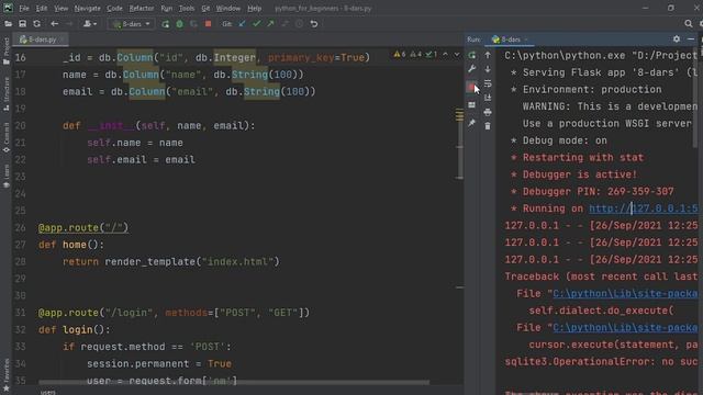Flask darslik #8 - SQLALchemy bilan Jadvalga ma`lumot qo`shish смотреть онлайн