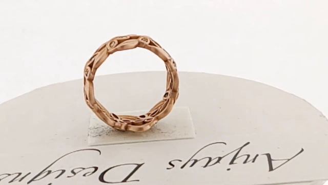 14kt rose gold diamond butterfly, leaf and vine diamond wedding band ADLR262B смотреть онлайн