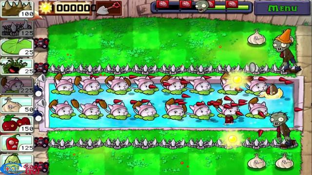 Plants vs Zombies - Melon-pult, Garlic, Starfruit, Spikerock VS Zombie(Android Gameplay) смотреть онлайн