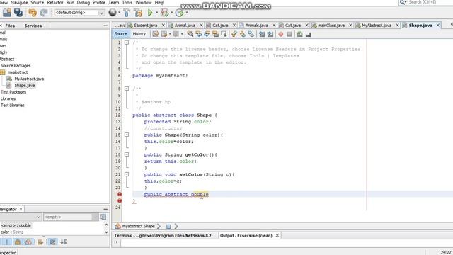 Abstract shape class in java смотреть онлайн