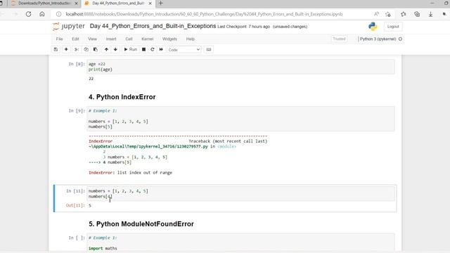 Day 44 Python Errors and Built-in Exceptions смотреть онлайн