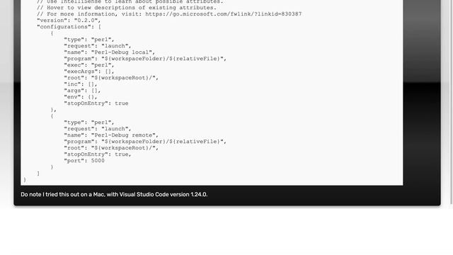 Debugging Perl With Visual Studio Code