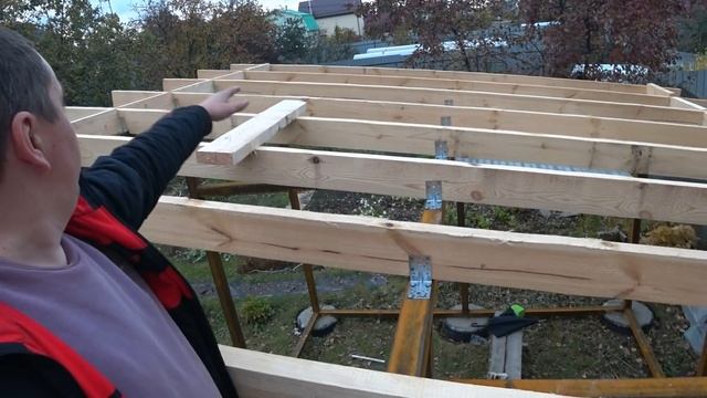 Односкатная крыша МАСТЕРСКОЙ из ПРОФИЛЬНОЙ ТРУБЫ, своими руками! СТРОПИЛА на односкатной крыше. смотреть онлайн