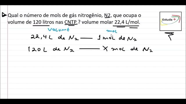 Qual o número de mols de gás nitrogênio, N2, que ocupa o volume de 120 litros nas CNTP ? смотреть онлайн