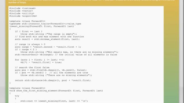 Finding the lowest missing integer in a vector containing positive and negative int's? смотреть онлайн