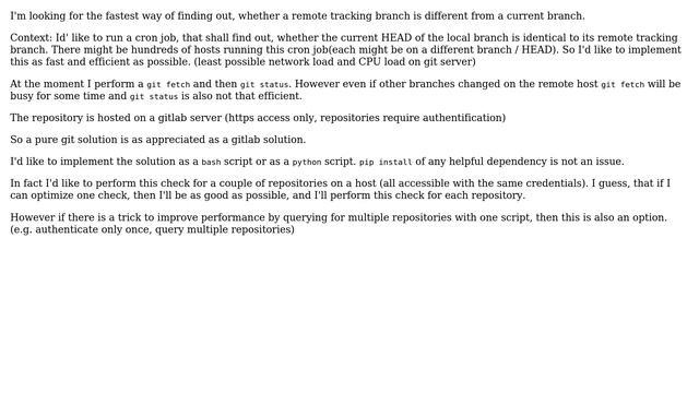 efficiently check whether remote tracking branch changed (git or gitlab) смотреть онлайн