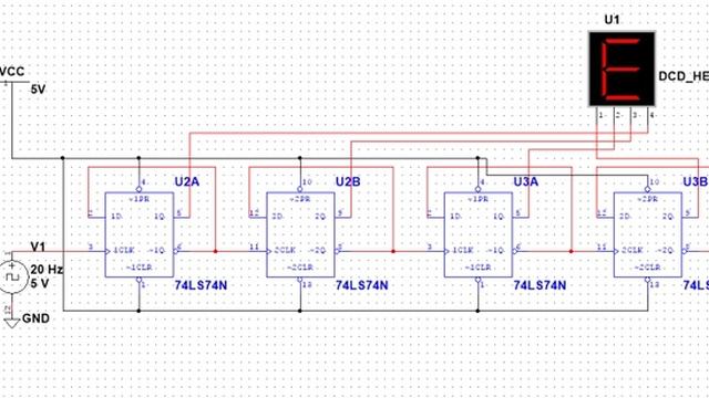 4-bit Counter using TTL D Flip Flops смотреть онлайн