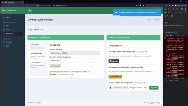 Settings Vue32 - como Usar Vue.js en el ESP32, un panel administrativo dentro del ESP32 смотреть онлайн