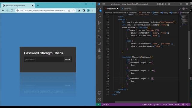 Password Strength Check Using CSS , Html, Java || By Coding Is Awesome смотреть онлайн
