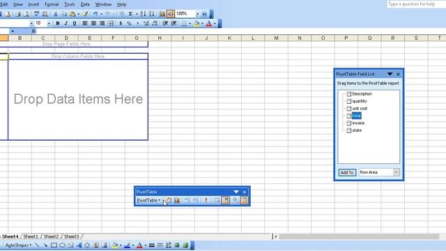 Excel 2003: creating a simple pivot table смотреть онлайн