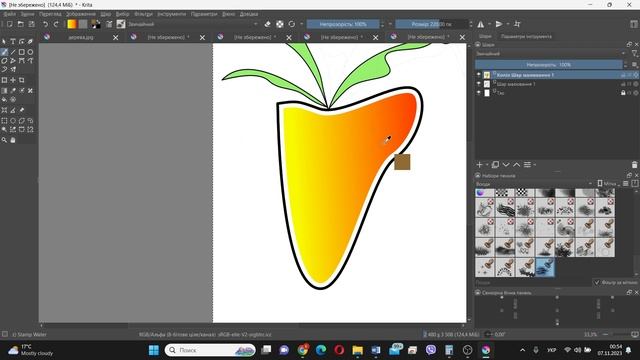 "Морква" Krita урок малювання смотреть онлайн