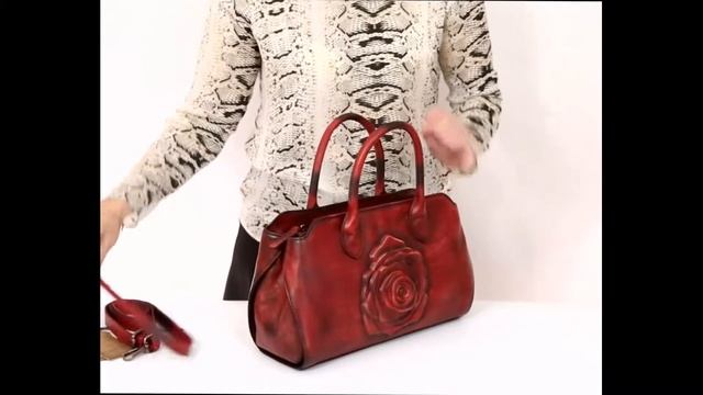 Сумка в винтажном стиле женская красная c цветком SIFINO 8078 смотреть онлайн