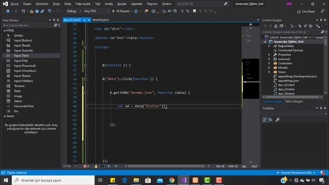 Javascript Dersleri || JQuery Dersleri -91- JSON Dosyadan Veri Çekme смотреть онлайн