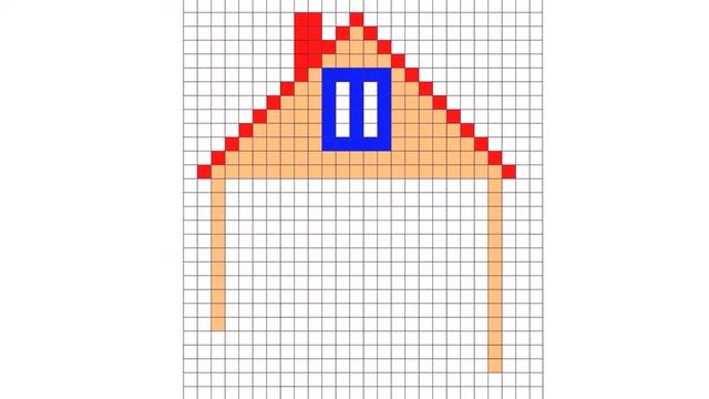 Рисунок домика по клеточкам| Рисование по клеточкам| Drawing a house by cells| Drawing by cells| смотреть онлайн