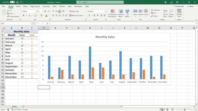 How To Create a CLUSTERED COLUMN Chart in EXCEL - Step By Step смотреть онлайн
