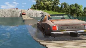 Автомобили против подвесного моста #3 – BeamNG.Drive