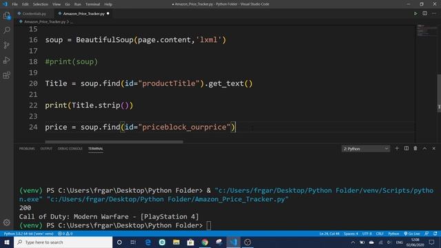 Amazon Price Tracker in Python - Fully working and Simple Explanation смотреть онлайн
