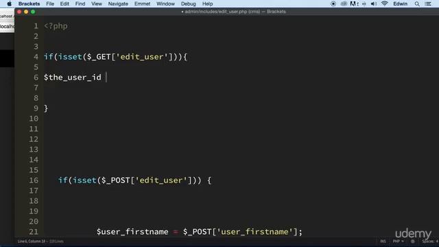 12 Setting Up the Edit User Page - CMS USERS - PHP COURSE CMS PROJECT смотреть онлайн