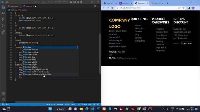 How to make responsive footer using html css bootstrap | html css project смотреть онлайн