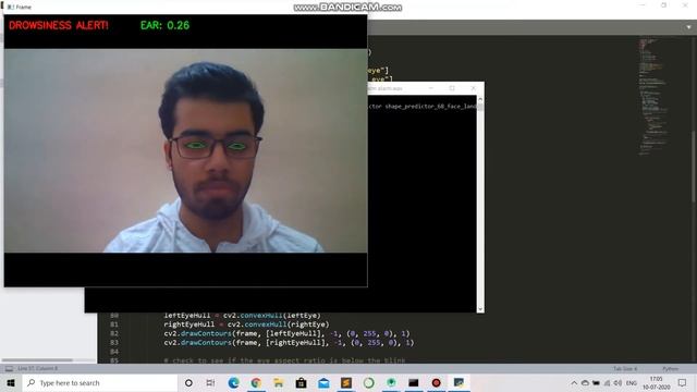 Drowsiness detection using OpenCV and dlib смотреть онлайн
