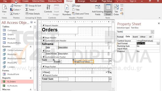 Insert one more text box in the CustomersCode footer section of the R_Orders report to display... смотреть онлайн