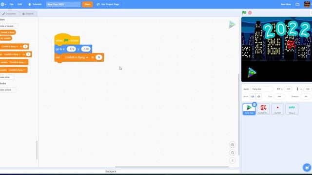 Scratch Tutorial | Happy New Year 2022 Confetti | How to make a Happy New Year game in scratch смотреть онлайн