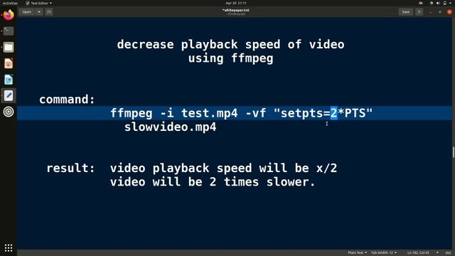 Decrease Playback speed of video using FFmpeg easily. смотреть онлайн