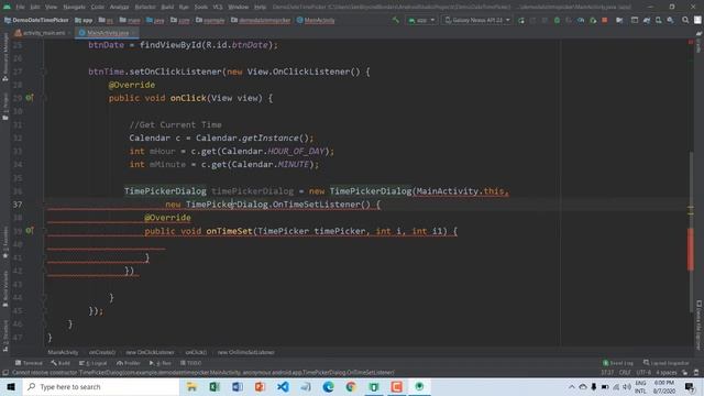 25. Demo Date/Time Picker Dialog in Android смотреть онлайн