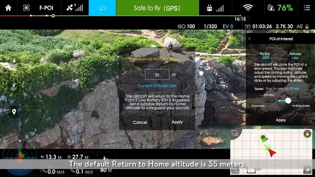 DJI GO. Режим: Точка интереса (POI) на русском смотреть онлайн