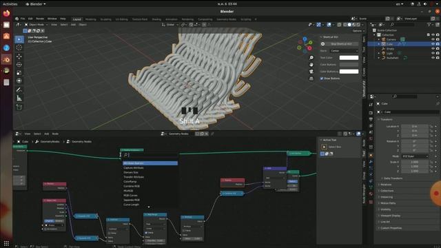 Knitting with geometry node (blender3.1) ถักนิตติ้งด้วย geometry node смотреть онлайн