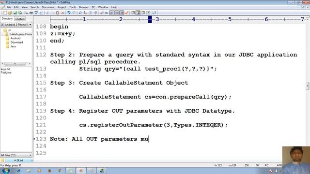 44 Advanced java tutorial | CallableStatement object to call pl/sql procedure from java | adv java смотреть онлайн