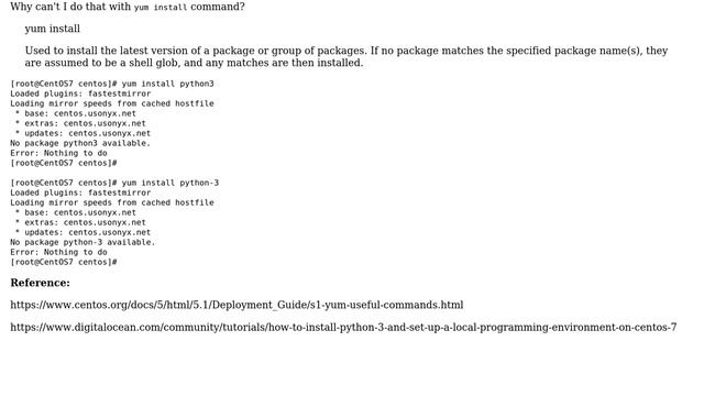 Unix & Linux: Why does `yum search` can't find latest Python version? смотреть онлайн
