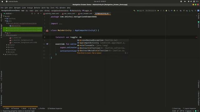 Navigation Drawer Android Studio | How to create Navigation Drawer Activity| Kotlin | 2021 смотреть онлайн