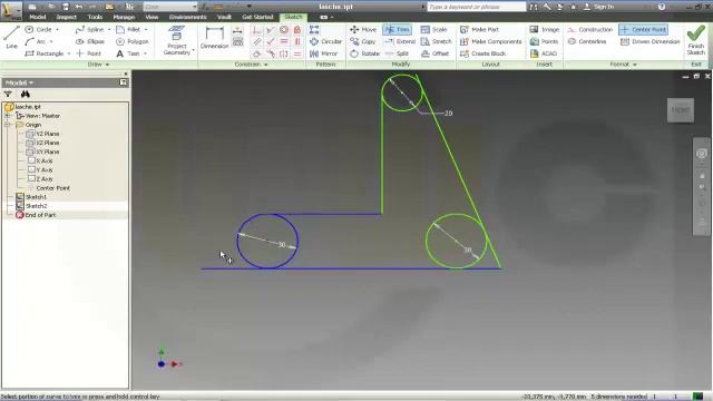 1.4 Lasche - Inventor 2012 Training - Sketcher training смотреть онлайн
