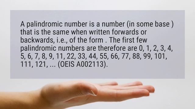 Are single digit numbers Palindromes? смотреть онлайн